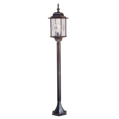B&Q -  Elstead Wexford 1 Light Outdoor Bollard Lantern Black Silver Ip43E27