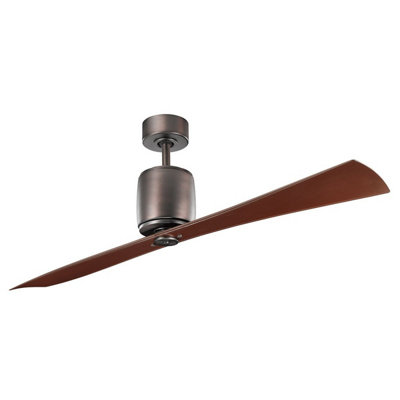 Luminosa Lighting Elstead Ferron 152Cm 2 Blade Ceiling Fan Oil Brushed BronzeRemote Control from B&Q