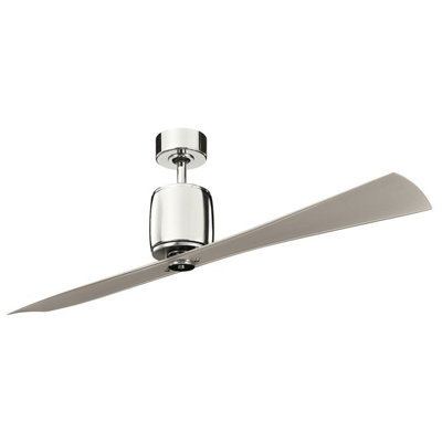 Luminosa Lighting Elstead Ferron 152Cm 2 Blade Ceiling Fan Polished NickelRemote Control from B&Q