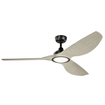 Luminosa Lighting Elstead Imari 165Cm Ceiling Fan With Dimmable 3000K Led LightSatin BlackRemote Control from B&Q
