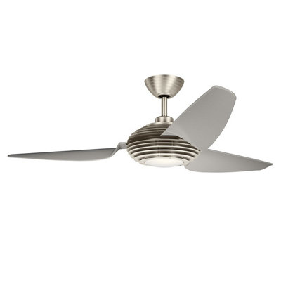 Luminosa Lighting Elstead Voya 152Cm Ceiling Fan With Dimmable 3000K Led LightBrushed Stainless SteelRemote Control from B&Q