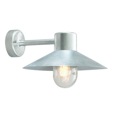 Elstead Lund 1 Light Outdoor Fisherman Dome Wall Lantern Light Galvanised Ip55E27 from B&Q