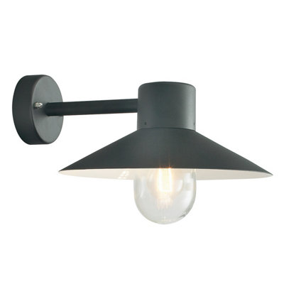 Elstead Lund 1 Light Outdoor Fisherman Dome Wall Lantern Light Black Ip55E27 from B&Q
