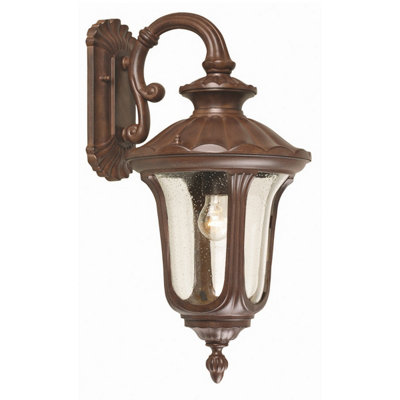 Elstead Lighting Chicago 1 Light Medium Down Wall LanternRusty Bronze Patina from B&Q