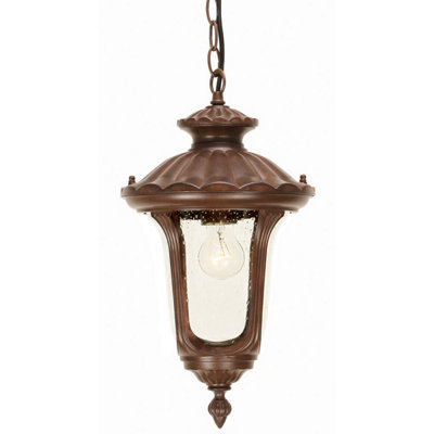 Elstead Lighting Chicago 1 Light Small Chain LanternRusty Bronze Patina from B&Q