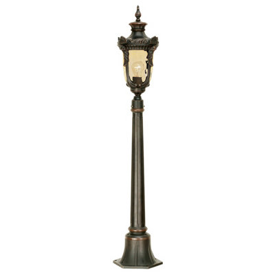 Luminosa Lighting Elstead Philadelphia 1 Light Medium Outdoor Bollard Lantern Old Bronze Ip44E27