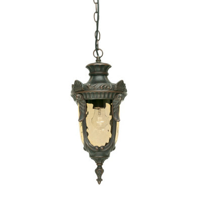 Luminosa Lighting Elstead Philadelphia 1 Light Medium Outdoor Ceiling Chain Lantern Old Bronze Ip44E27 from B&Q