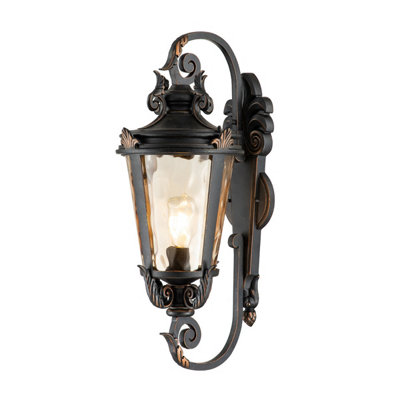 Elstead Baltimore 1 Light Outdoor Large Wall Lantern Light Weathered Bronze Ip44E27