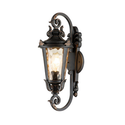 Elstead Baltimore 1 Light Outdoor Medium Wall Lantern Light Weathered Bronze Ip44E27 from B&Q