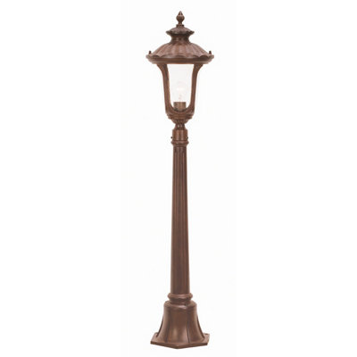 Elstead Chicago 1 Light Small Outdoor Post Lantern Rusty Bronze Patina Ip44E27 from B&Q