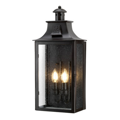Elstead Kendal 2 Light Outdoor Wall Lantern Light Old Bronze Ip44E14 from B&Q