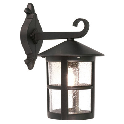 Elstead Hereford 1 Light Outdoor Wall Lantern Light Black Ip43E27