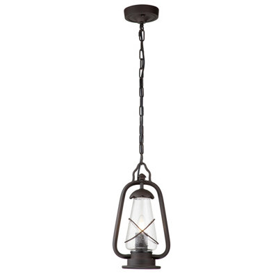 Luminosa Lighting Luminosa Miners 1 Light Outdoor Ceiling Chain Lantern Old Bronze Ip44E14 from B&Q