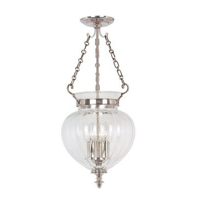 Elstead Finsbury Park 3 Light Medium Ceiling Lantern Pendant Polished NickelE14