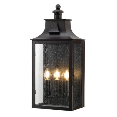 Elstead Balmoral 3 Light Outdoor Wall Lantern Light Old Bronze Ip44E14 from B&Q