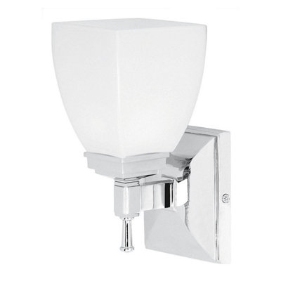 Luminosa Lighting Luminosa Shirebrook 1 Light Bathroom Wall Light Chrome Ip44G9 from B&Q