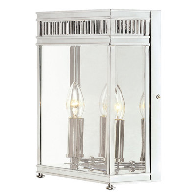 Elstead Holborn 2 Light Outdoor Medium Wall Half Lantern Light Polished Chrome Ip44E14 from B&Q