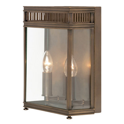 Elstead Holborn 2 Light Outdoor Medium Wall Half Lantern Light Dark Bronze Ip44E14 from B&Q