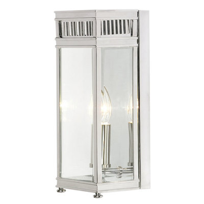 Elstead Holborn 1 Light Outdoor Small Wall Half Lantern Light Polished Chrome Ip44E14 from B&Q