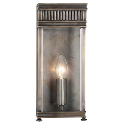 Elstead Holborn 1 Light Outdoor Small Wall Half Lantern Light Dark Bronze Ip44E14 from B&Q