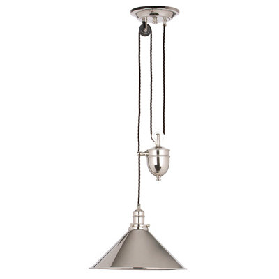 Elstead Provence 1 Light Dome Ceiling Pendant Polished NickelE27 from B&Q