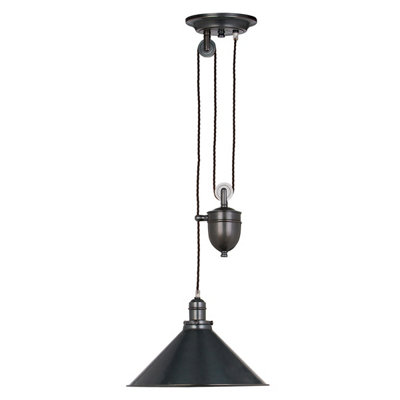 Elstead Provence 1 Light Dome Ceiling Pendant Old BronzeE27