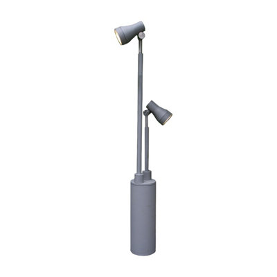 Elstead Lighting Beta Double Head Post SpotlightMatt Silver from B&Q