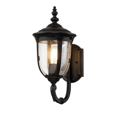 Luminosa Lighting Elstead Cleveland Outdoor Wall Lantern Weathered BronzeIp44 from B&Q