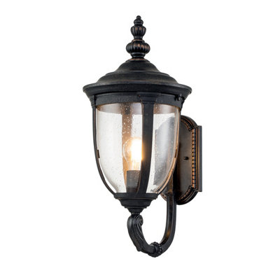 Luminosa Lighting Elstead Cleveland Outdoor Wall Lantern Weathered BronzeIp44 from B&Q