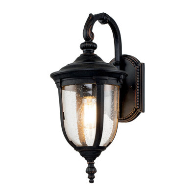 Luminosa Lighting Elstead Cleveland Outdoor Wall Lantern Weathered BronzeIp44 from B&Q