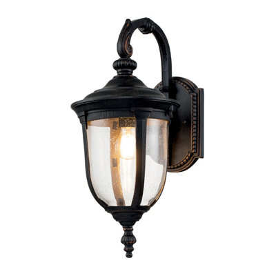 Luminosa Lighting Elstead Cleveland Outdoor Wall Lantern Weathered BronzeIp44 from B&Q