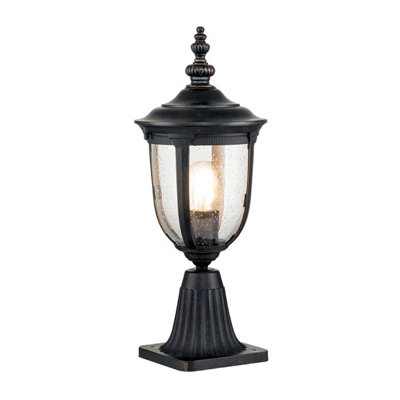 Luminosa Lighting Elstead Cleveland Outdoor Pedestal Light Weathered BronzeIp44 from B&Q