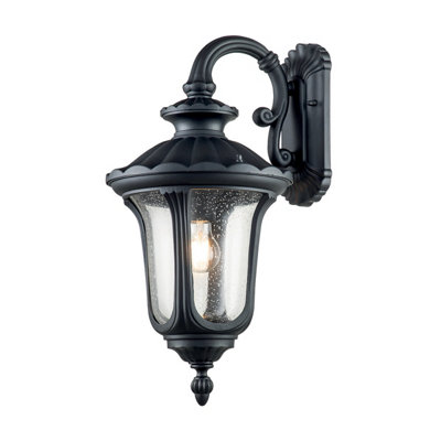 Luminosa Lighting Elstead Chicago Outdoor Wall Lantern Textured BlackIp44 from B&Q