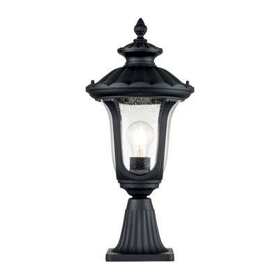 Luminosa Lighting Elstead Chicago Outdoor Pedestal Light Textured BlackIp44 from B&Q