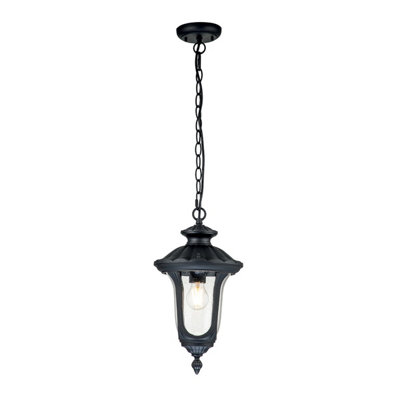 Luminosa Lighting Elstead Chicago Outdoor Pendant Ceiling Light Textured BlackIp44 from B&Q