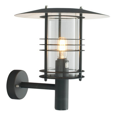 Elstead Stockholm 1 Light Outdoor Wall Lantern Light Black Ip54E27 from B&Q