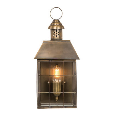 Elstead Hyde Park 1 Light Outdoor Wall Lantern Light Solid Brass Ip44E27