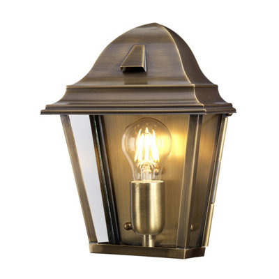 Elstead St James 1 Light Outdoor Wall Lantern Light Solid Brass Ip44E27