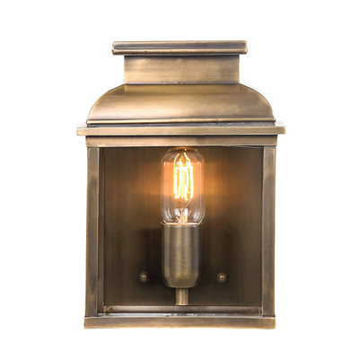 Elstead Old Bailey 1 Light Outdoor Wall Lantern Light Brass Ip44E27