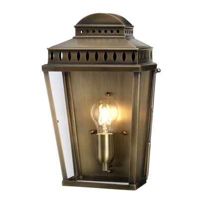 Elstead Mansion House 1 Light Outdoor Flush Lantern Light Solid Brass Ip44E27