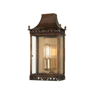 Elstead Regents Park 1 Light Outdoor Wall Lantern Light Antique Brass Ip44E27