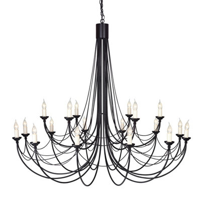 Elstead Carisbrooke 18 Light Candle Chandelier Black from B&Q
