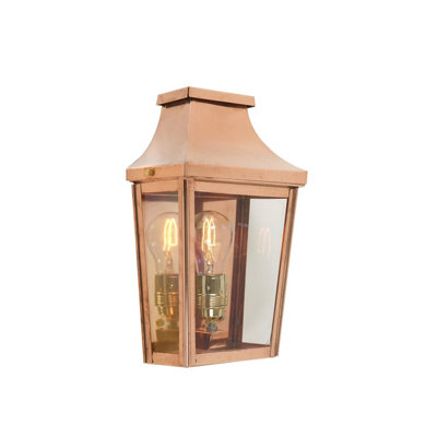 Elstead Chelsea 1 Light Outdoor Wall Half Lantern Light Copper Ip44E27 from B&Q