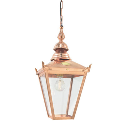 Luminosa Lighting Elstead Chelsea 1 Light Outdoor Ceiling Chain Lantern Copper Ip44E27 from B&Q