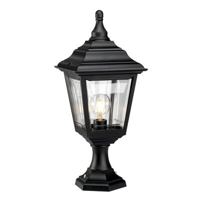 Elstead Kerry 1 Light Outdoor Coastal Pedestal Light Black Ip44E27