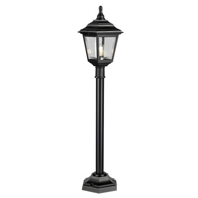Elstead Kerry 1 Light Outdoor Coastal Post Lantern Black Ip44E27