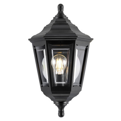 Elstead Kinsale 1 Light Outdoor Coastal Flush Ceiling Lantern Black Ip43E27 from B&Q