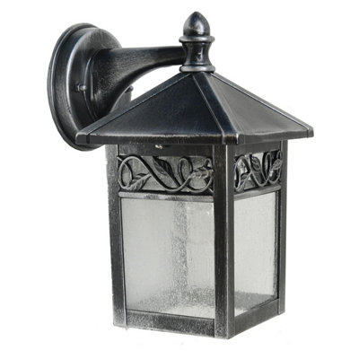 Elstead Winchcombe 1 Light Outdoor Wall Lantern Light BlackSilver Ip44E27 from B&Q