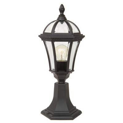 Elstead Ledbury 1 Light Outdoor Pedestal Lantern Black Ip44E27