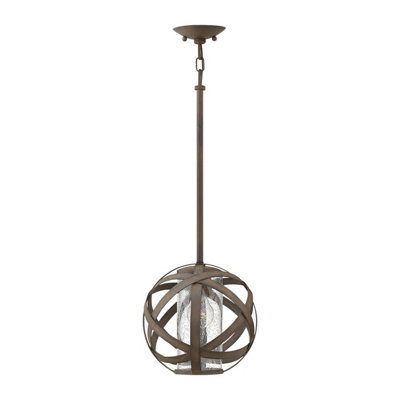 Luminosa Lighting Elstead Hinkley Carson Spherical Pendant Ceiling Light Vintage IronIp44
